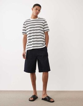 ASOS DESIGN ASOS DESIGN lightweight loose denim jorts in raw wash with pleats-Blue