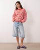 ASOS DESIGN ASOS DESIGN lightweight relaxed cardigan in red and white stripe - 2