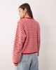 ASOS DESIGN ASOS DESIGN lightweight relaxed cardigan in red and white stripe - 4