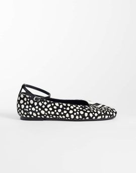 ASOS DESIGN ASOS DESIGN Lilibelle premium hair on real leather ballets black and white mix-MULTI