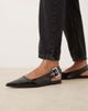 ASOS DESIGN ASOS DESIGN Linear buckle detail slingback ballet flats in black - 1