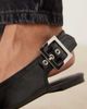 ASOS DESIGN ASOS DESIGN Linear buckle detail slingback ballet flats in black - 3