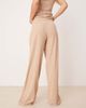 ASOS DESIGN ASOS DESIGN linear textured wide leg pants in stone - part of a set-Neutral - 4
