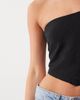 ASOS DESIGN ASOS DESIGN linen bandeau scarf top with shirred back in black - 4