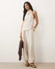 ASOS DESIGN ASOS DESIGN linen blend balloon pants in cream - part of a set-Brown - 1