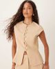 ASOS DESIGN ASOS DESIGN linen blend cap sleeve vest in neutral - 1