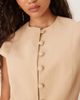 ASOS DESIGN ASOS DESIGN linen blend cap sleeve vest in neutral - 4