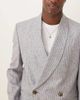 ASOS DESIGN ASOS DESIGN linen blend double breasted regular suit jacket in blue stripe - 3