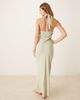 ASOS DESIGN ASOS DESIGN linen blend halter maxi dress in sage green - 4