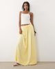ASOS DESIGN ASOS DESIGN linen blend maxi circle skirt in buttermilk-Yellow - 1