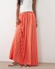 ASOS DESIGN ASOS DESIGN linen blend maxi circle skirt in red striped print-Multi - 2