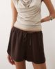 ASOS DESIGN ASOS DESIGN linen blend micro running shorts in chocolate-Brown - 4