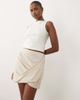 ASOS DESIGN ASOS DESIGN linen blend mini skirt with hem twist in neutral - 1