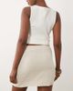 ASOS DESIGN ASOS DESIGN linen blend mini skirt with hem twist in neutral - 2