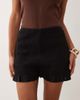 ASOS DESIGN ASOS DESIGN linen blend shirred knicker shorts in black - 3