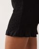 ASOS DESIGN ASOS DESIGN linen blend shirred knicker shorts in black - 4