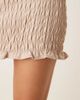 ASOS DESIGN ASOS DESIGN linen blend shirred mini skirt in neutral - 4