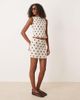ASOS DESIGN ASOS DESIGN linen blend shirred mini skirt in polka dot-Multi - 1