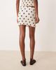 ASOS DESIGN ASOS DESIGN linen blend shirred mini skirt in polka dot-Multi - 2