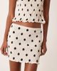 ASOS DESIGN ASOS DESIGN linen blend shirred mini skirt in polka dot-Multi - 3