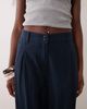 ASOS DESIGN ASOS DESIGN linen blend wide leg pants with pleated detailing in navy - 3