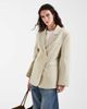 ASOS DESIGN ASOS DESIGN linen look double breasted blazer in khaki-Green - 1