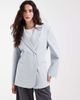ASOS DESIGN ASOS DESIGN linen look double breasted blazer in light blue-Navy - 1