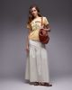 ASOS DESIGN ASOS DESIGN linen look dropped waist maxi skirt in ecru-White - 1