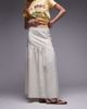 ASOS DESIGN ASOS DESIGN linen look dropped waist maxi skirt in ecru-White - 4