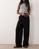 ASOS DESIGN ASOS DESIGN linen look pull on pants in black - 1