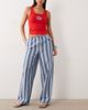 ASOS DESIGN ASOS DESIGN linen look pull on pants in blue striped print - 1