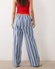 ASOS DESIGN ASOS DESIGN linen look pull on pants in blue striped print - 2