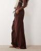 ASOS DESIGN ASOS DESIGN linen look pull on pants in chocolate-Neutral - 2