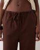 ASOS DESIGN ASOS DESIGN linen look pull on pants in chocolate-Neutral - 4