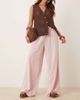 ASOS DESIGN ASOS DESIGN linen look pull on pants in dusty pink - 1