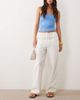 ASOS DESIGN ASOS DESIGN linen look pull on pants in off white - 1