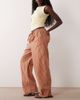ASOS DESIGN ASOS DESIGN linen look pull on pants in orange stripes - 2