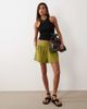 ASOS DESIGN ASOS DESIGN linen look pull on shorts in black-Green - 1
