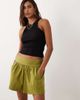 ASOS DESIGN ASOS DESIGN linen look pull on shorts in black-Green - 2