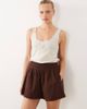 ASOS DESIGN ASOS DESIGN linen look pull on shorts in chocolate-Neutral - 3