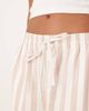 ASOS DESIGN ASOS DESIGN linen look pull on tapered trousers in mink stripes-Multi - 4
