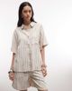 ASOS DESIGN ASOS DESIGN linen look relaxed dad shorts in natural stripes-Neutral - 2