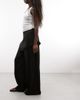 ASOS DESIGN ASOS DESIGN linen look straight leg pants with skirt detailing in black - 2