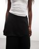 ASOS DESIGN ASOS DESIGN linen look straight leg pants with skirt detailing in black - 3