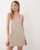 ASOS DESIGN ASOS DESIGN linen mix scoop neck mini dress in natural-Neutral - 1