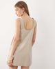 ASOS DESIGN ASOS DESIGN linen mix scoop neck mini dress in natural-Neutral - 4