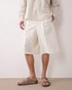 ASOS DESIGN ASOS DESIGN linen rich oversized bermuda dress shorts in white - 1