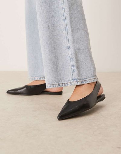 ASOS DESIGN ASOS DESIGN Linford slingback ballet flats in black