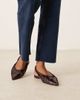 ASOS DESIGN ASOS DESIGN Linford slingback ballet flats in burgundy sequins-Gold - 3