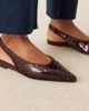 ASOS DESIGN ASOS DESIGN Linford slingback ballet flats in burgundy sequins-Gold - 4